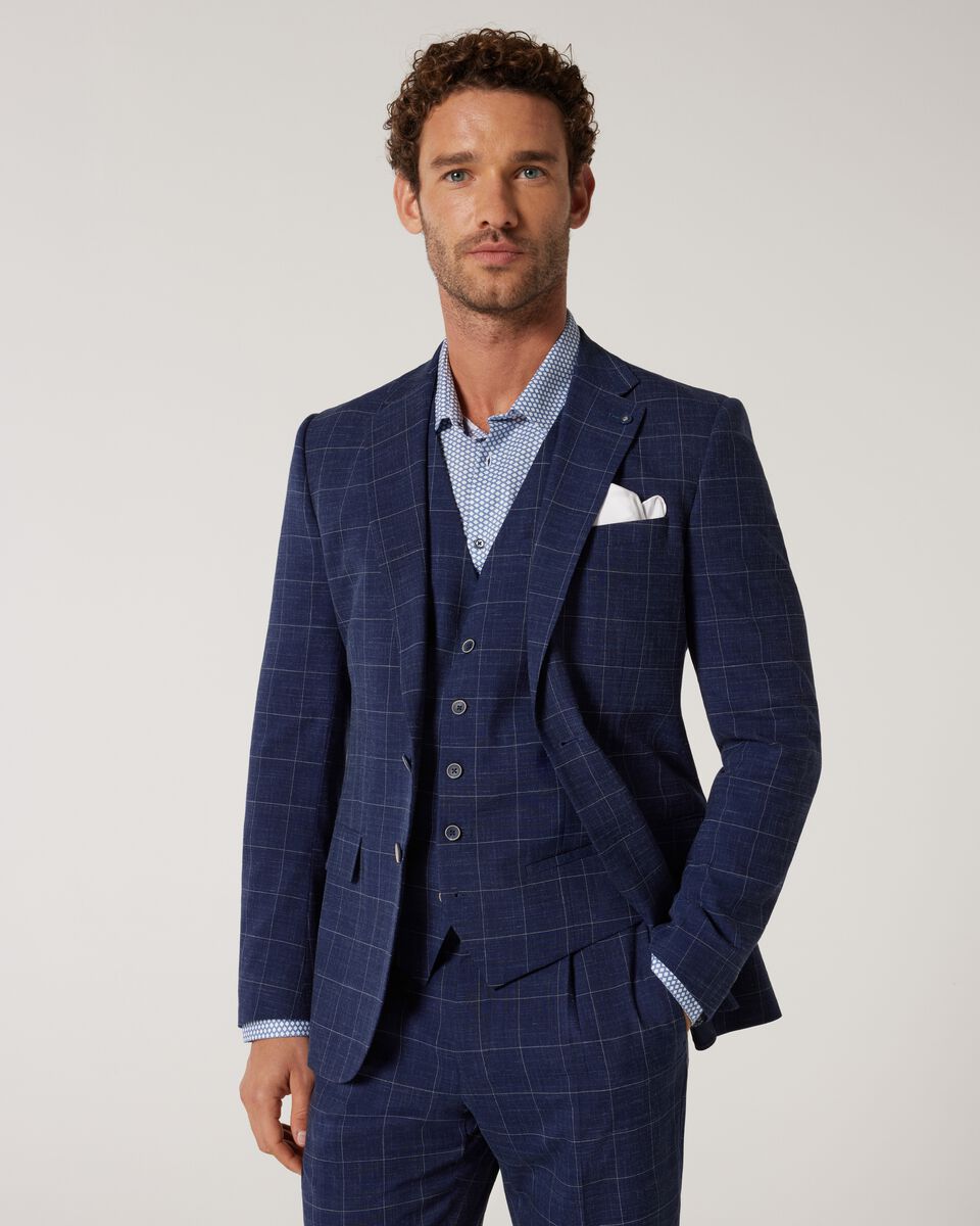 Slim Stretch Window Pane Check Tailored Jacket